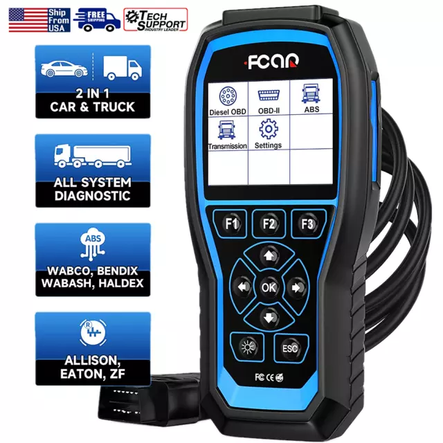 Obd Diesel Heavy Duty Truck Scanner Diagnostic Tool Full System Obd2 Code Reader