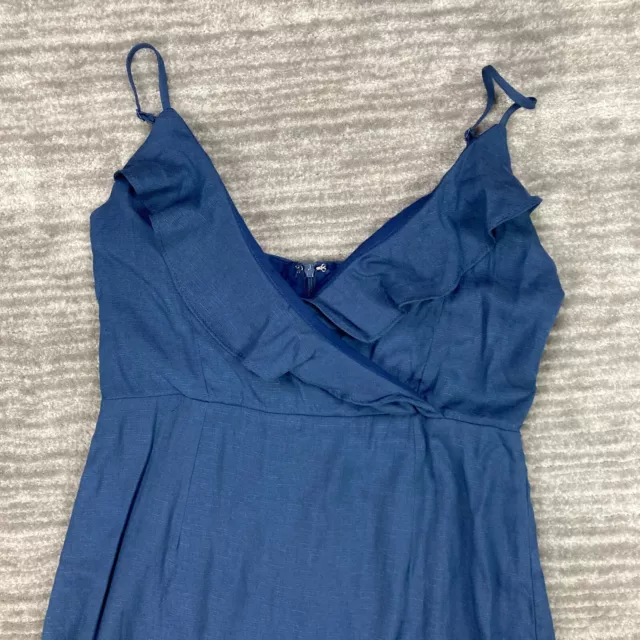 Everly Surplice Ruffle Hem Dress Navy Blue Womens Size S 3