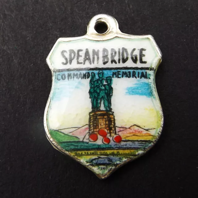 SPEAN BRIDGE Scotland sterling silver and enamel travel charm Commando Memorial