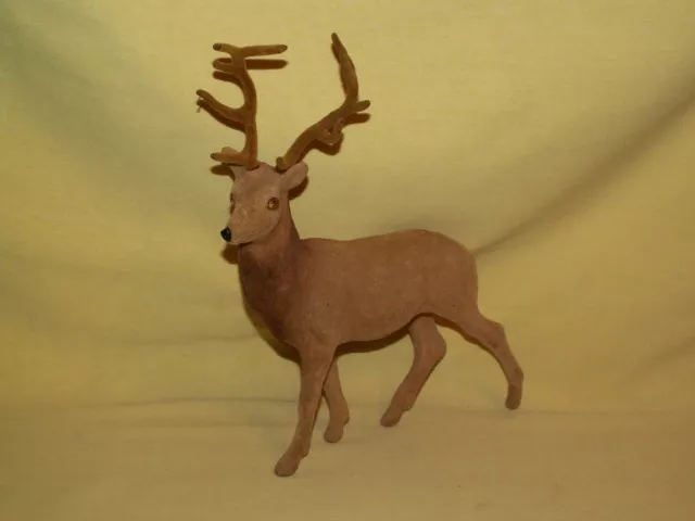 Reindeer Male Mule Deer Flocked 10 Point Rack Antlers 10 Inch Tall Christmas*