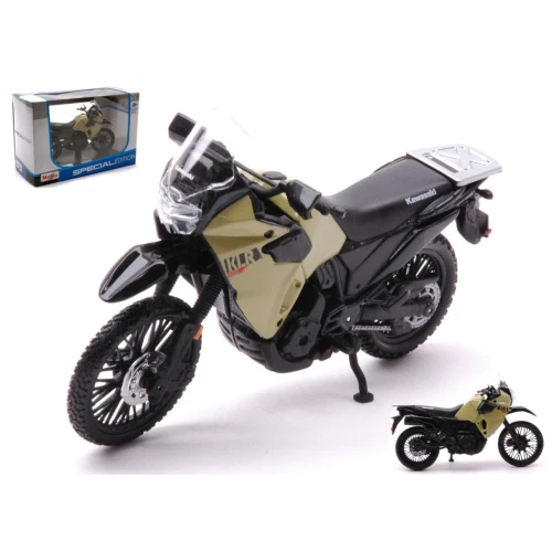 KAWASAKI KLR 650 2021 GOLD/BLACK 1:18 Maisto Moto Die Cast Modellino