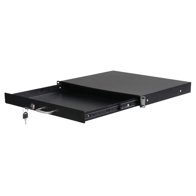 1U Rack Mount DJ 19" Rack Road Case Equipment Deep Drawer Locking with Keys