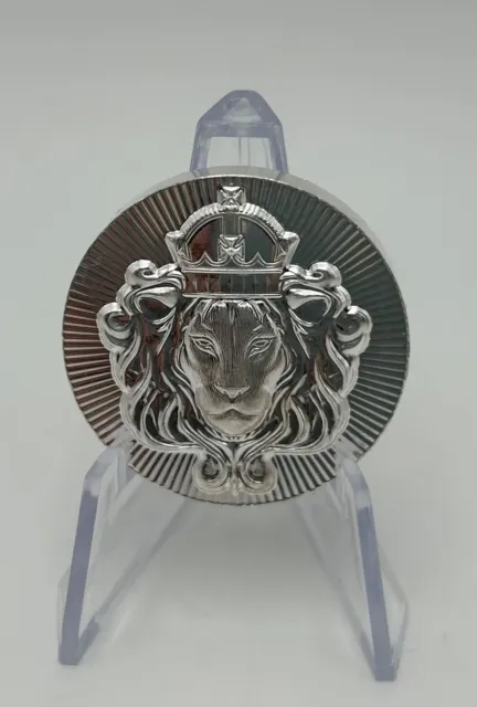 2 oz Scottsdale Mint New Highly Collectible Lion Stacker Round .999 Fine Silver
