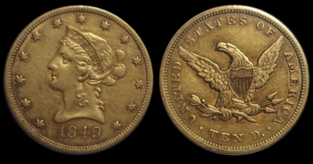 1849 10 Dollar Gold Liberty Head Eagle