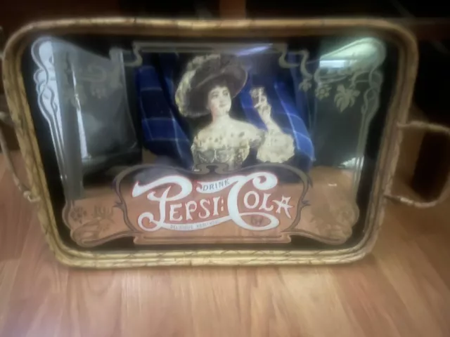 Pepsi wicker glass serving tray