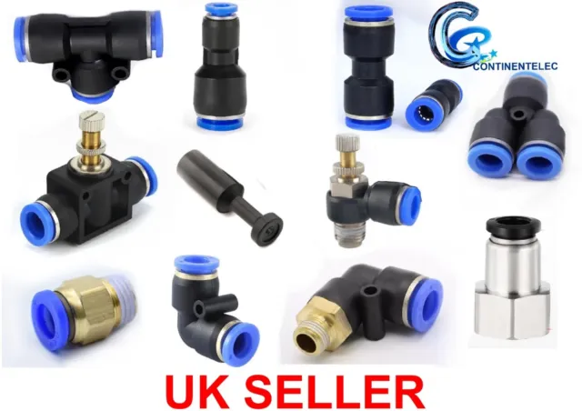 Pneumatic Push In Fitting Air Water Pipe All Type Fittings 4-6-8-10-12-14-16Mm