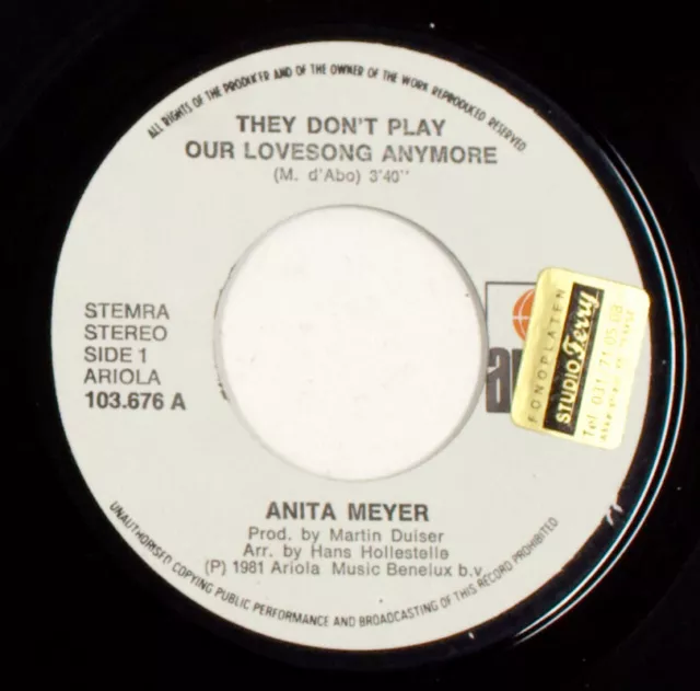 Anita Meyer – Ils Ne Play Notre Lovesong Plus 7 " Vinyle NM/VG AK887 3