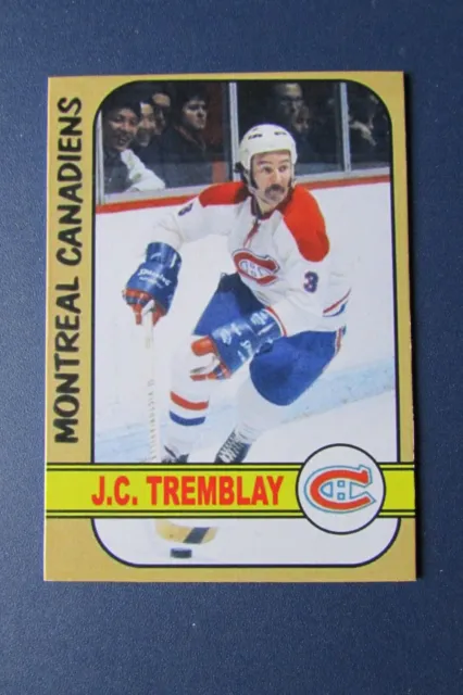 JEAN-CLAUDE  J.C TREMBLAY   CUSTOM CARD    1972-73   Style  MONTREAL  CANADIENS