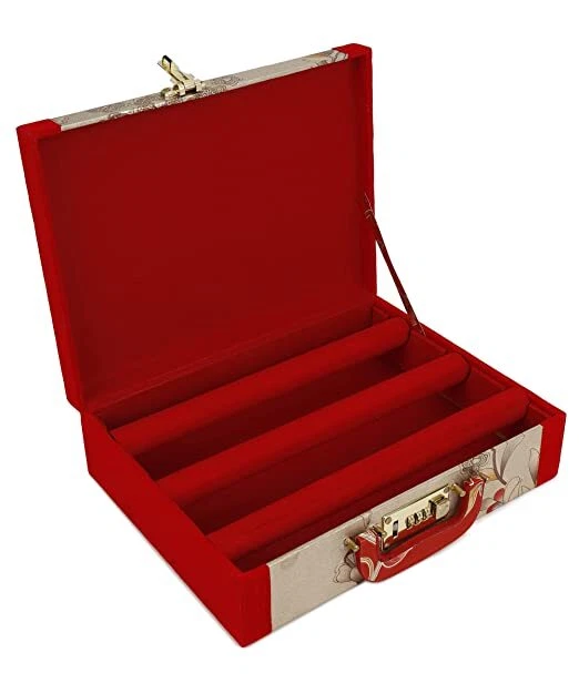 Jhola Basta 3 Rod Bangle Box Kit With Lock Vanity Box In Multicolor