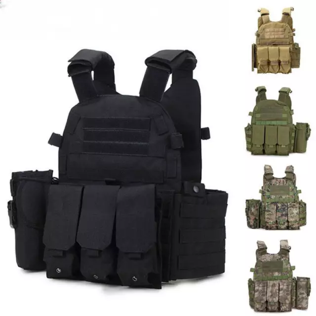 Molle Tactical Military Vest Combat Plate Carrier Fishing Hunting Paintball SWAT