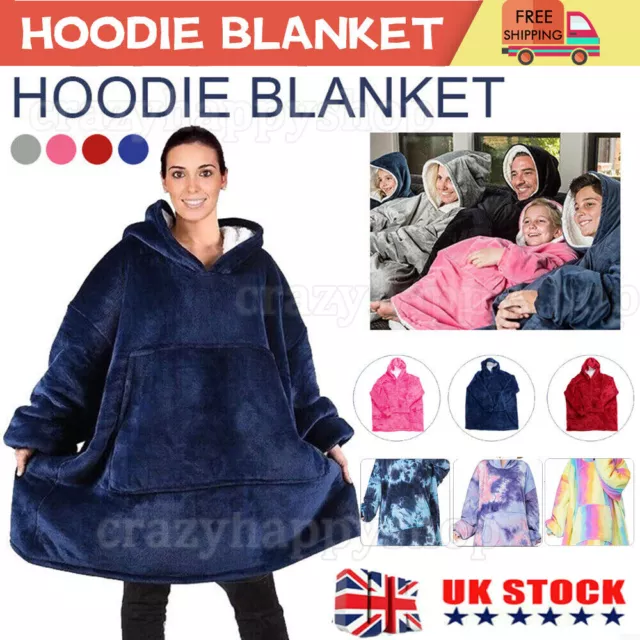 Big Hooded Hoodie Blanket Sherpa Fleece Ultra Plush Unisex Oversized Sweatshirt