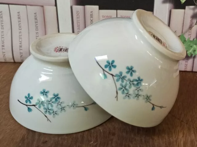 2 Bols Ancien En Porcelaine Chauvigny Décor Fleurs Bleues