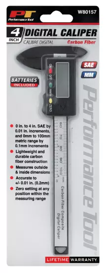 Performance Tool W80157 Electronic Digital Caliper with Extra Large LCD Screen