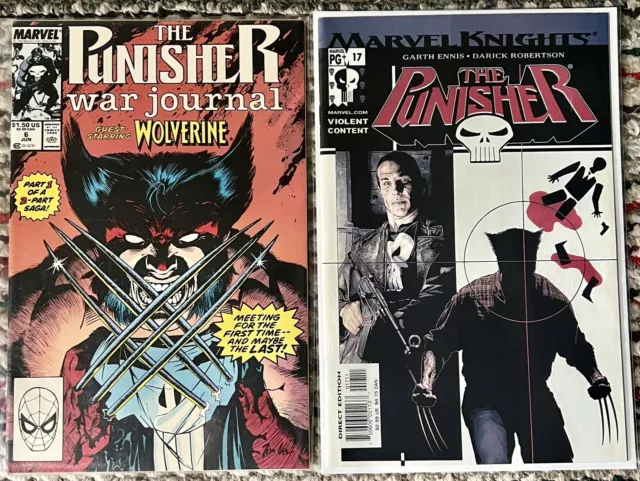 Punisher War Journal #6 & Punisher #17 Punisher Vs. Wolverine SET! Jim Lee Ennis