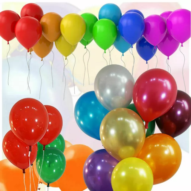 12" Air/Helium Fill Latex Party Balloons Decoration Solid Colour Balloon 50 Pack