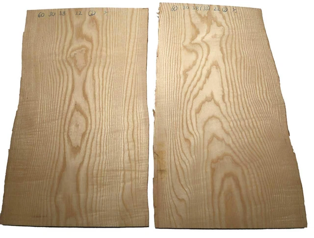 2x Frêne Brett Frêne Bois Petites Pièces 60x30-38cm x 22mm