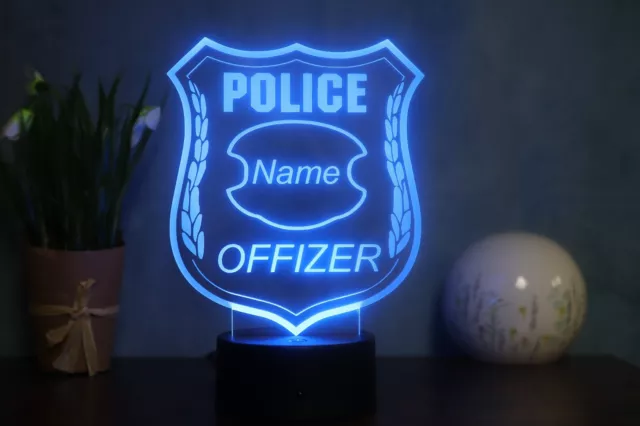 Personalisiertes LED-Nachtlicht "Polizei" – Perfektes Geschenk für Polizeifans