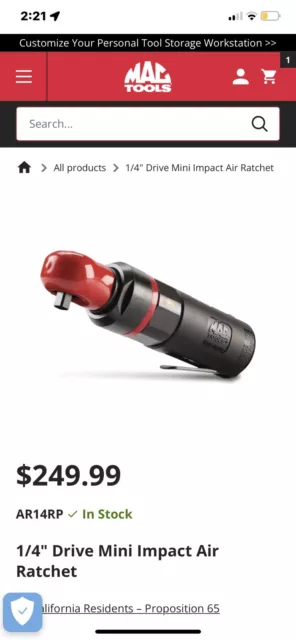 Mac Tools 1/4 High Speed Impact Ratchet