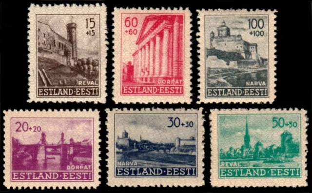 ✔️ German Occupation Estonia 1941 - Reconstruction - Sc. Nb1/Nb6 ** Mnh 12$ [2E]