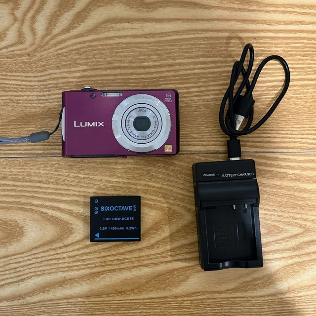 PANASONIC LUMIX DMC-FH5 Purple Compact Digital Camera with Charger