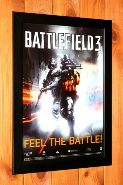 Battlefield 3 Video Game PS3 Xbox 360 Rare Small Promo Poster / Ad Page Framed