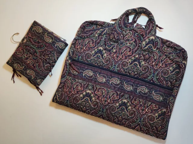 Vtg Vera Bradley Retired "Medallion"  Garment Bag + Hanging Travel Organizer Bag