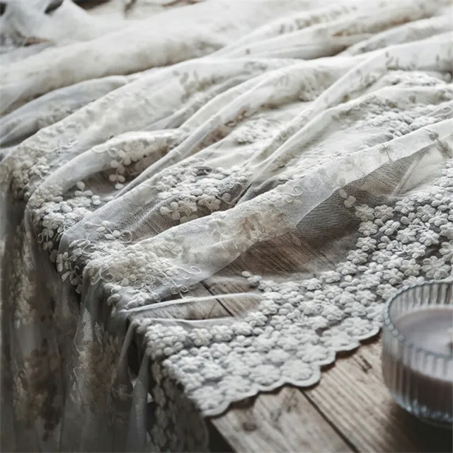 Embroidery Floral Mesh Lace Fabric DIY Costume Clothes Wedding Dress Curtain