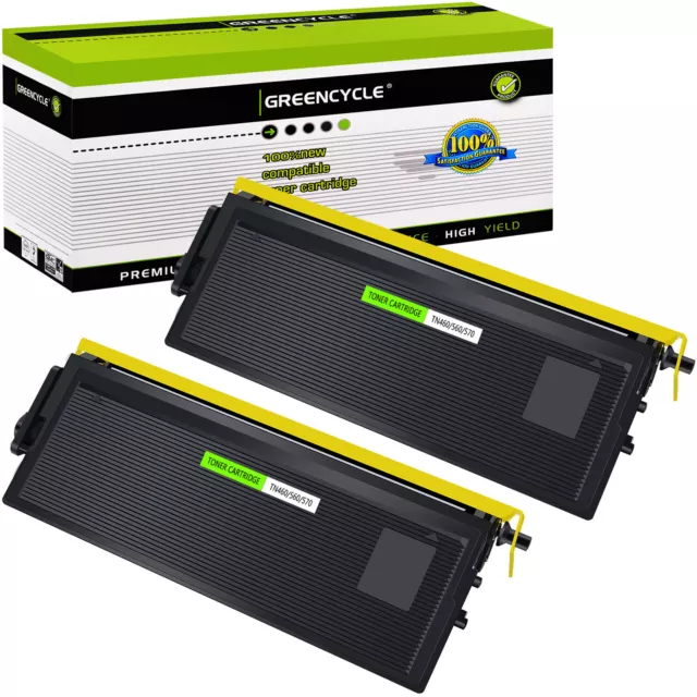 2PK BK TN460 TN-460 Toner Cartridge Fits for Brother Intellifax 4100 4100e 4750