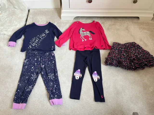 Joules girls age 2 bundle: pjs, leggins & top set, rara skirt