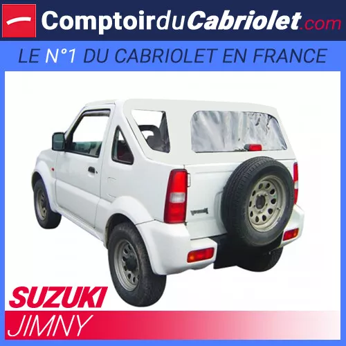 Capote blanche 4x4 Suzuki Jimny 1re série en vinyle grain cuir en 3 parties