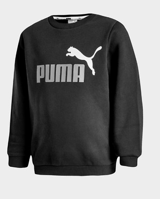 Puma Core Felpa Girocollo Logo Neonato Boys Nero Taglia UK 1-2 anni * REF138