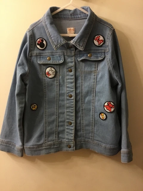 Disney Collection Tutu Couture girls 10 jean jacket Minnie Mouse patches patch