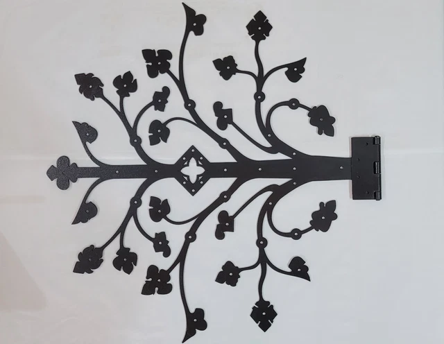 Iron Door Hinges Hinge Black Strap Wrought Pack Cabinet Gate Barn Heavy Forged 3