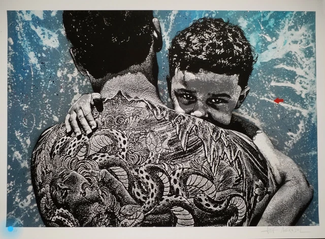 JEF AÉROSOL- Father & Kid-Serigraphie ××/60-NO blek le rat, Seth,C215,Jonone