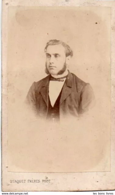 Belgique CDV Portrait homme en pied. Photo Frères Staquet, Bruxelles 1890.