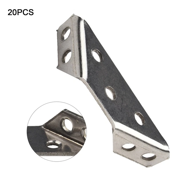 Rust Resistant Stainless Steel Corner Brackets 20PCS for Furniture Stability 3