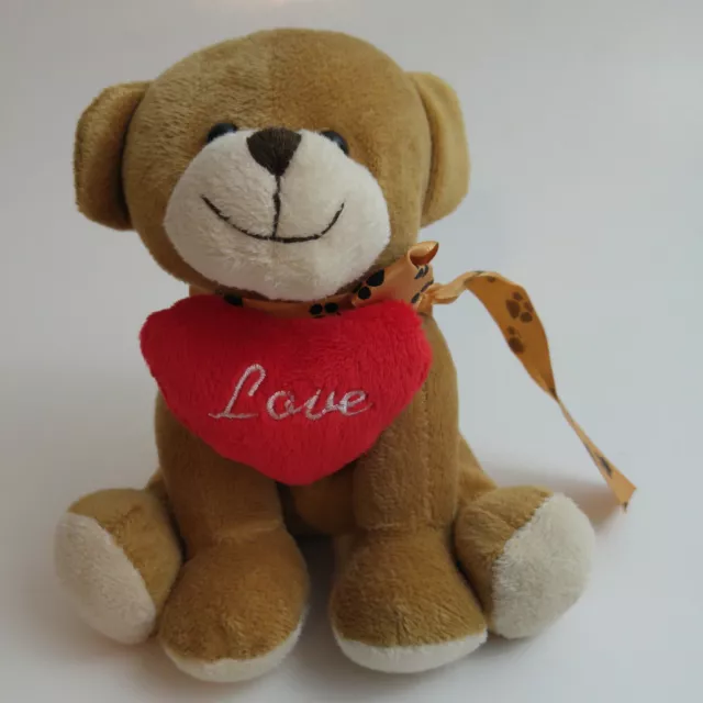 Charming Toys Plush Dog Puppy Brown With LOVE Heart 6" Valentines Day stuffed