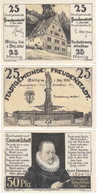 6 x Freudenstadt Notgeld Inflation 1923
