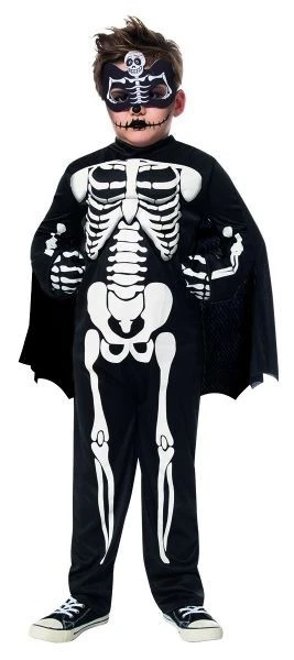 Costume Scheletro 3D Per Bambini ZUCOS - Tuta Intera Con Maschera E Falce, Unisex, Per Halloween