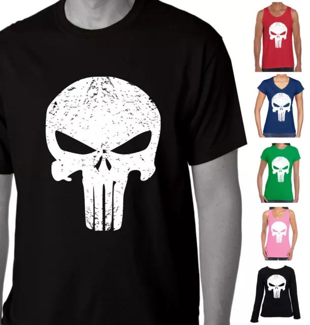 THE PUNISHER  T SHIRT Skull T shirts Super Hero Men's ladies Tee's