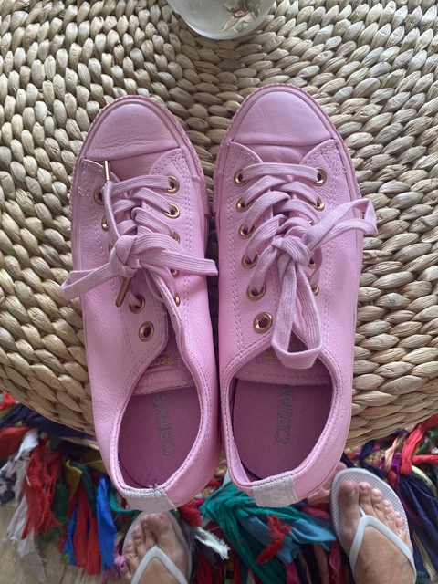 Converse all star low leather burnished lilac rose gold exclusive on sale