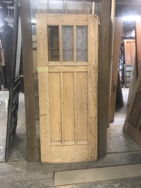 Vintage Arts And Craft Door. 33.5” X 83” Oak 3 Lite Entry Door Pantry Door