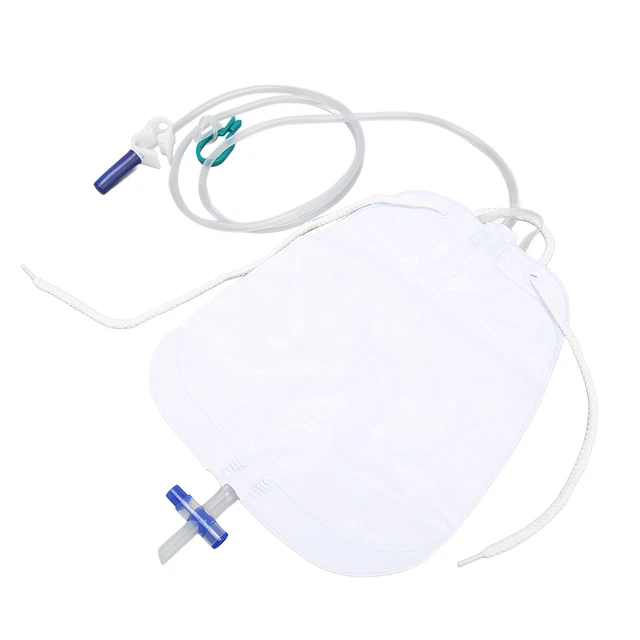 5x Bolsa de drenaje urinario PVC engrosado antirreflujo catéter de orina desechable GDT
