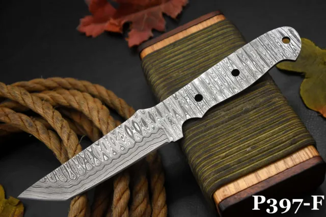 Custom Damascus Steel Blank Blade Tanto Hunting Knife Handmade (P397-F)