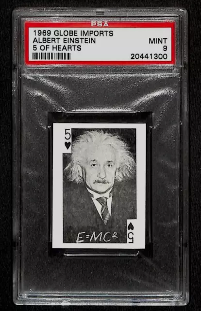 PSA 9 Albert Einstein 1969 Globe Imports Playing Trading Card Mint E=MC2 Highest