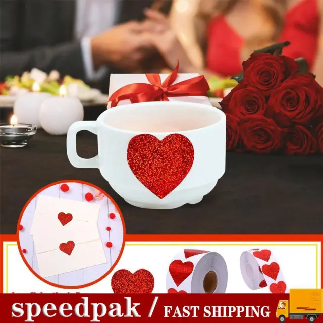 500 pegatinas de corazón brillante rojo amor álbum de recortes San Valentín # pegatina Y4M9