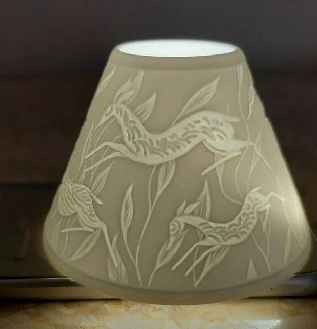 Photophore Gobelet Haviland Limoges – Porcelaine Biscuit – Bougeoir Lithophane