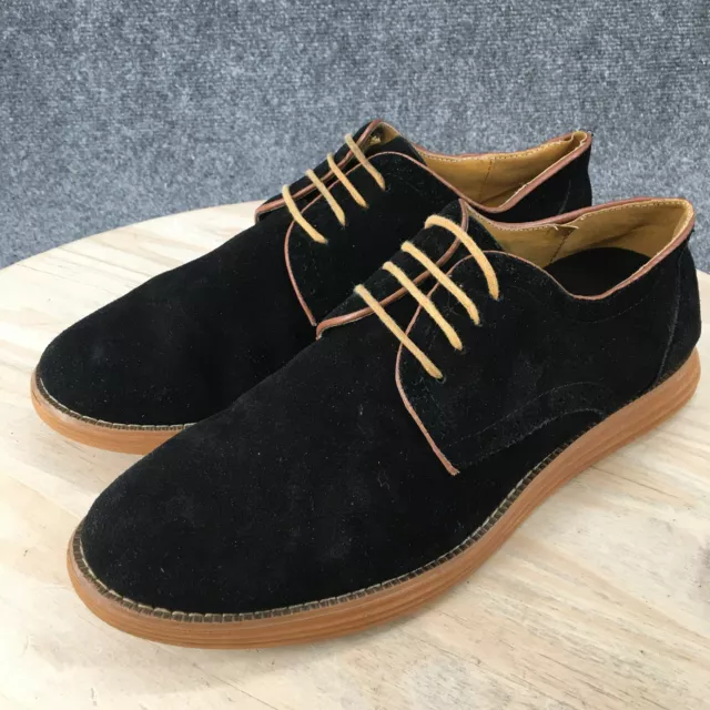 ROCKPORT SHOES MENS 47 Casual Oxford Lace Up Black Suede Low Top Closed ...