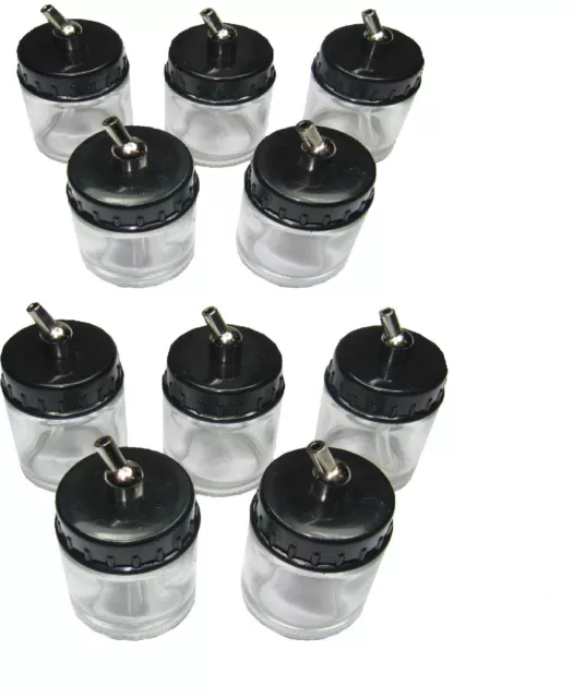 Rdgtools 10 X Airbrush Glass Suction Bottles 22Cc Air Brush