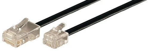 Lot De 3 Adaptateurs RJ45 Mâle Vers RJ11 Femelle - Câble Plat Noir 15 Cm (Pour Réseau/Téléphone)